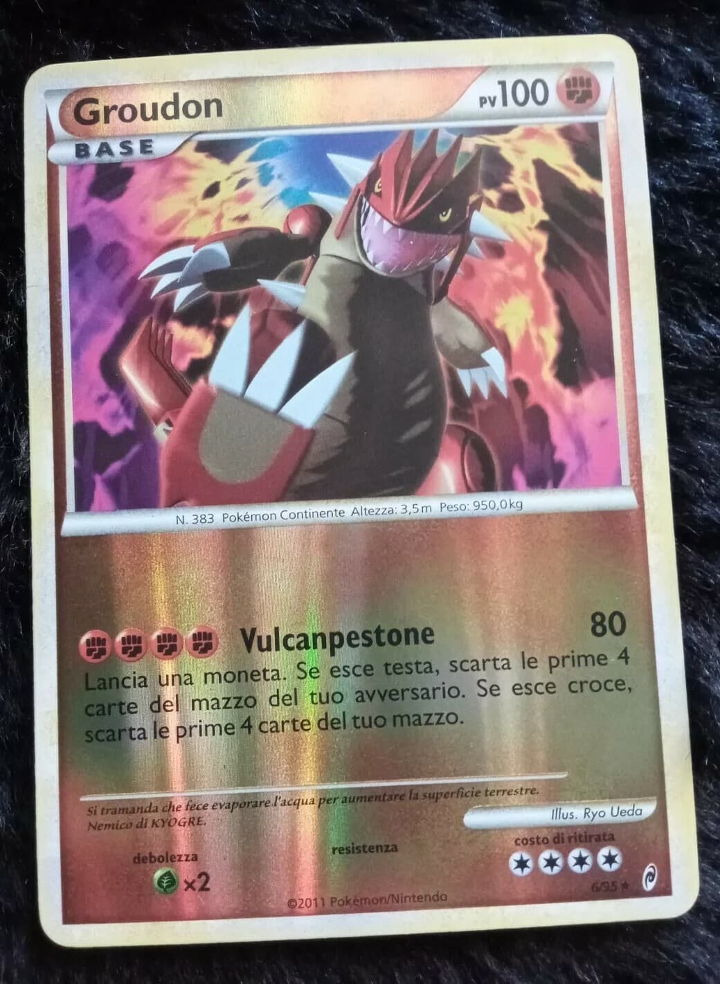 Pokemon Call of Legends 06/95 Groudon Rare Foil Reverse (IT)