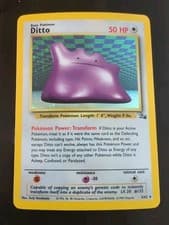 💥 Pokemon TCG Ditto Fossil Set 3 Holo Rare card LP 3/62 WOTC Colorless