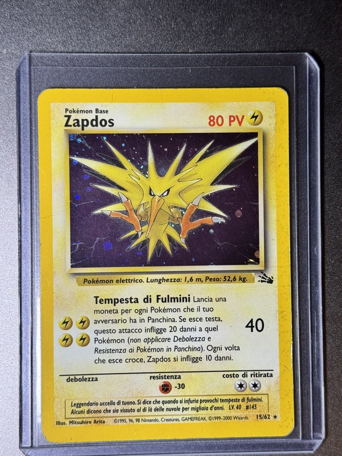 Zapdos 15/62 Pokemon Fossil WOTC Holo Rare Spanish 2000