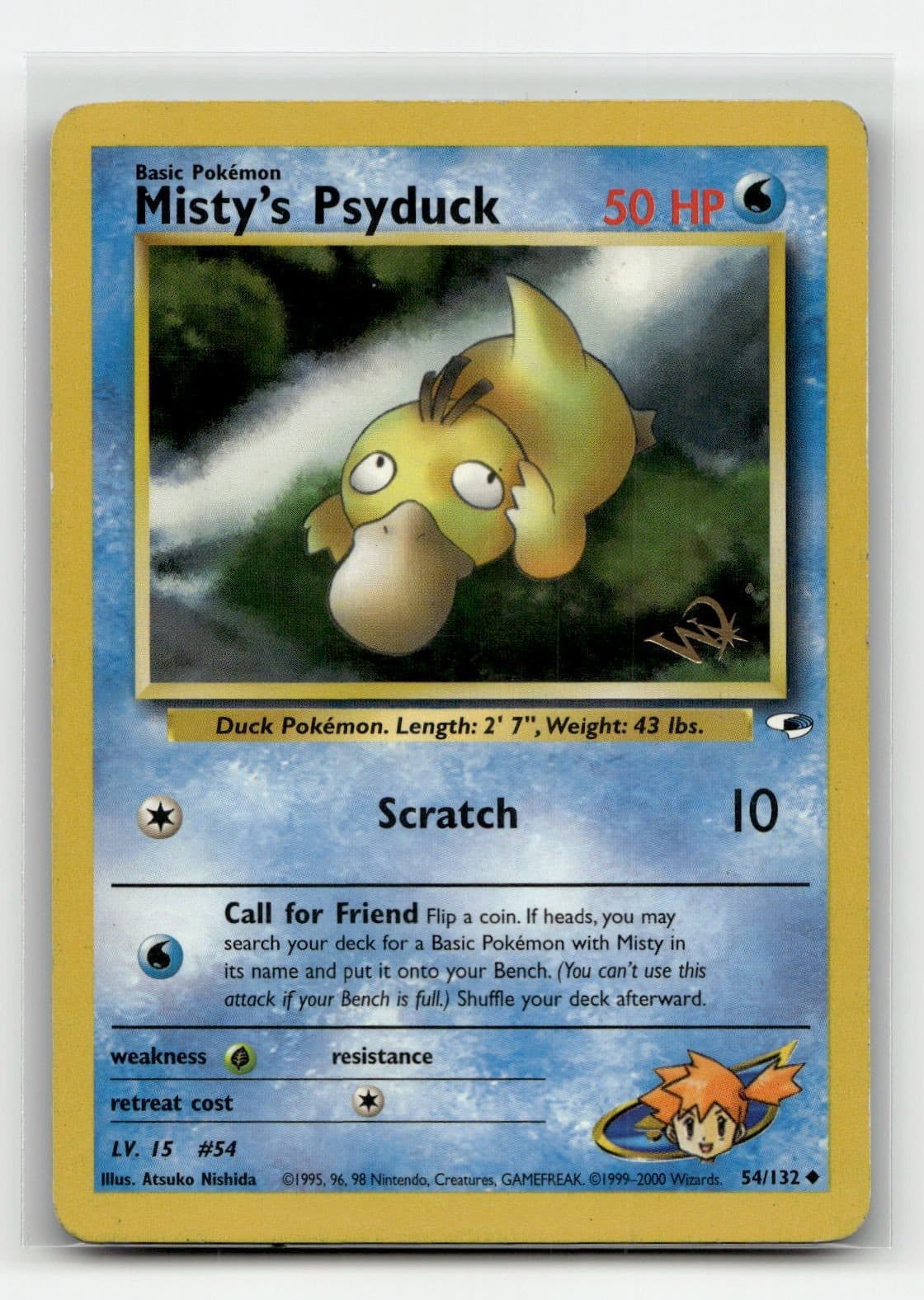Misty's Psyduck [W Stamped] 054/132 WoTC Promo Pokemon