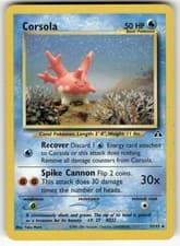 Corsola 37/75 Uncommon Neo Discovery Pokemon Unlimited Lightly Played