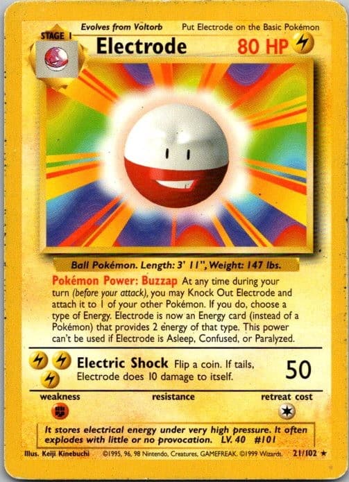 Electrode Rare Base Set (Shadowless) 021/102 MP