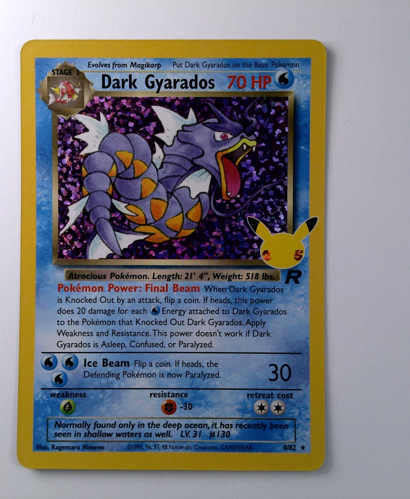 Dark Gyarados 8/82 Pokemon Celebrations Classic Collection Holo Team Rocket NM 8