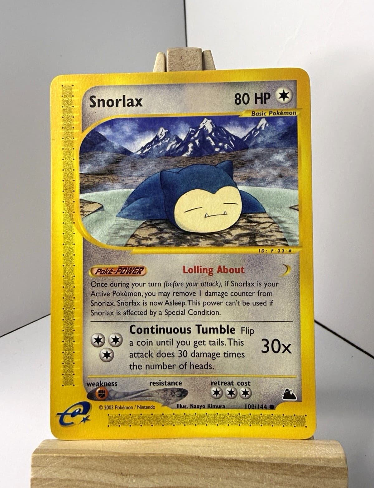 Pokémon TCG Snorlax Skyridge 100/144 e-Reader Rare English 2003 80HP NM/LP