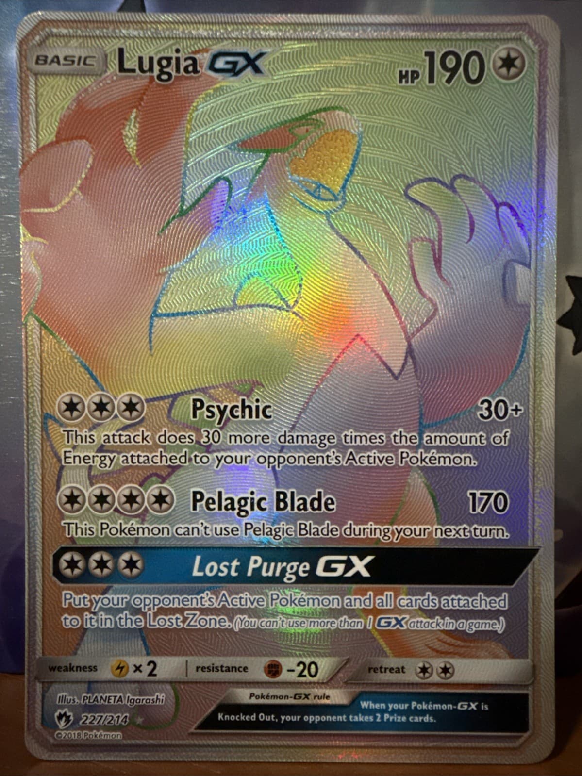 Lugia GX (Secret) 227/214 Sm-Lost Thunder Holo