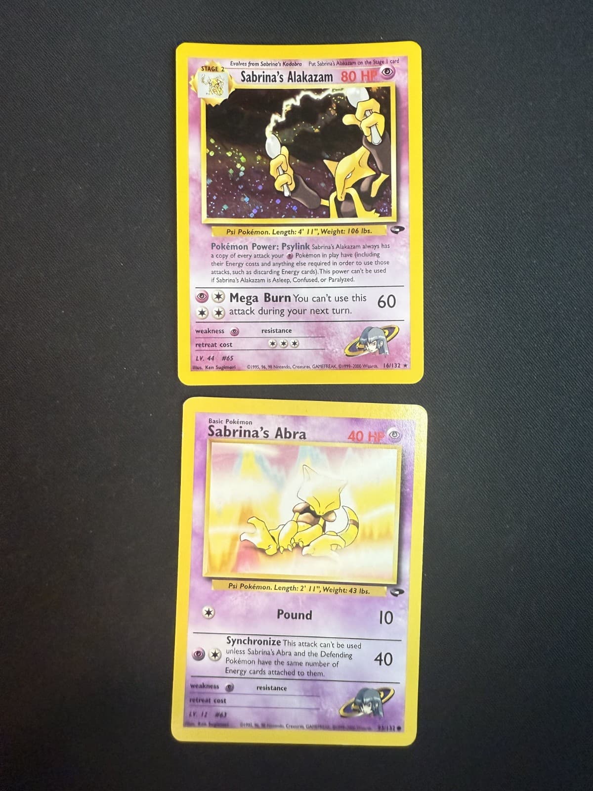 Sabrina's Alakazam 16/132 Gym Challenge Holo LP - Sabrina's Abra Included