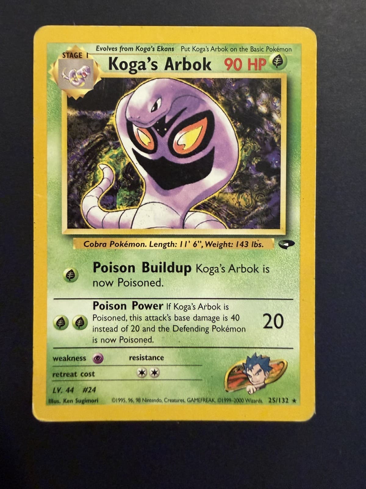 Koga's Arbok 25/132 Rare Gym Challenge Pokemon Unlimited MP-HP