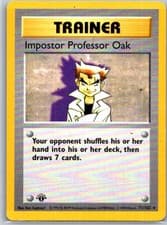 Pokemon TCG Impostor Professor Oak  1st Edition Base Set (Shadowless) 073/102 HP