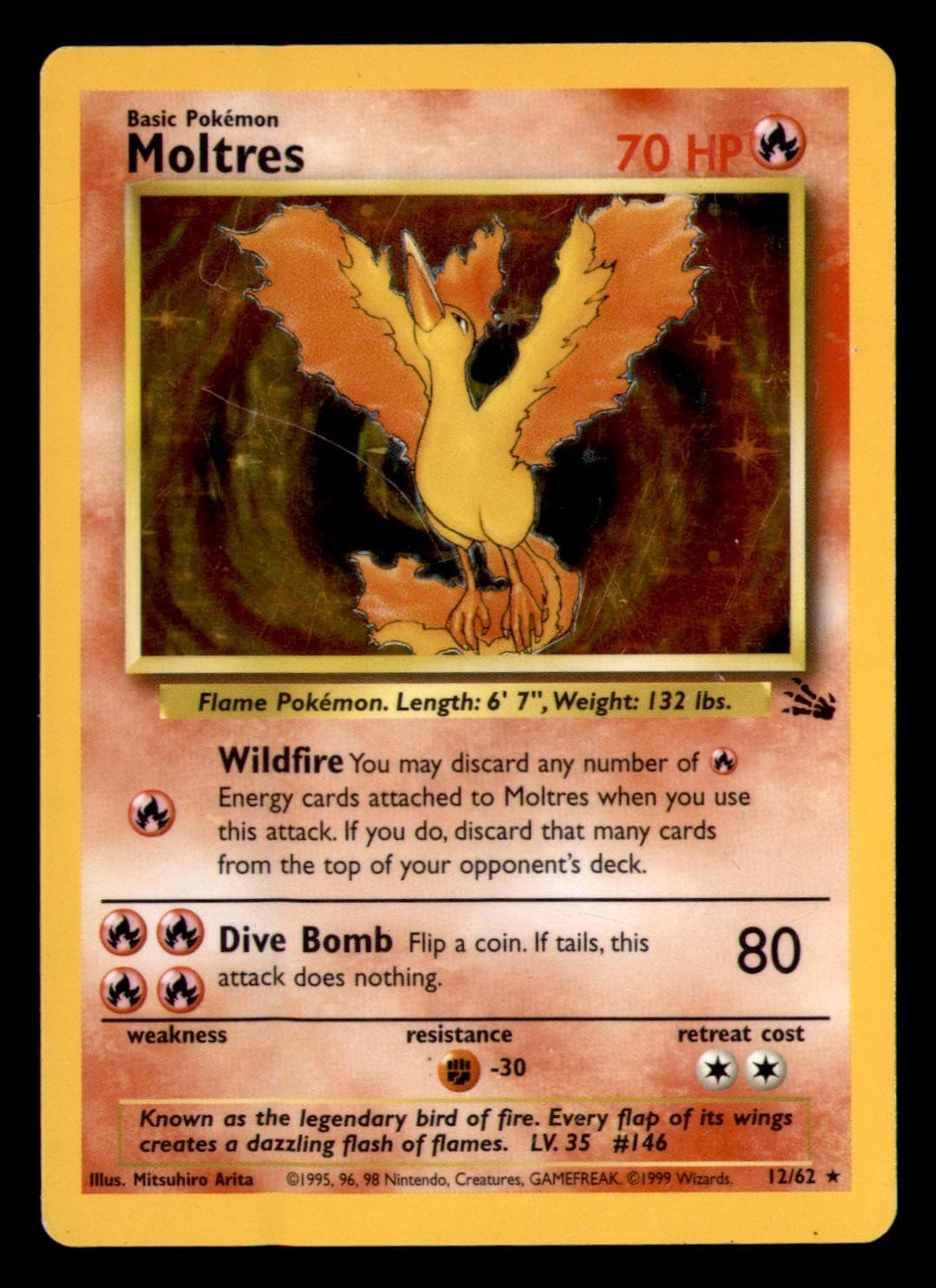 Moltres (12) Fossil Holo Rare, Holo 12/62