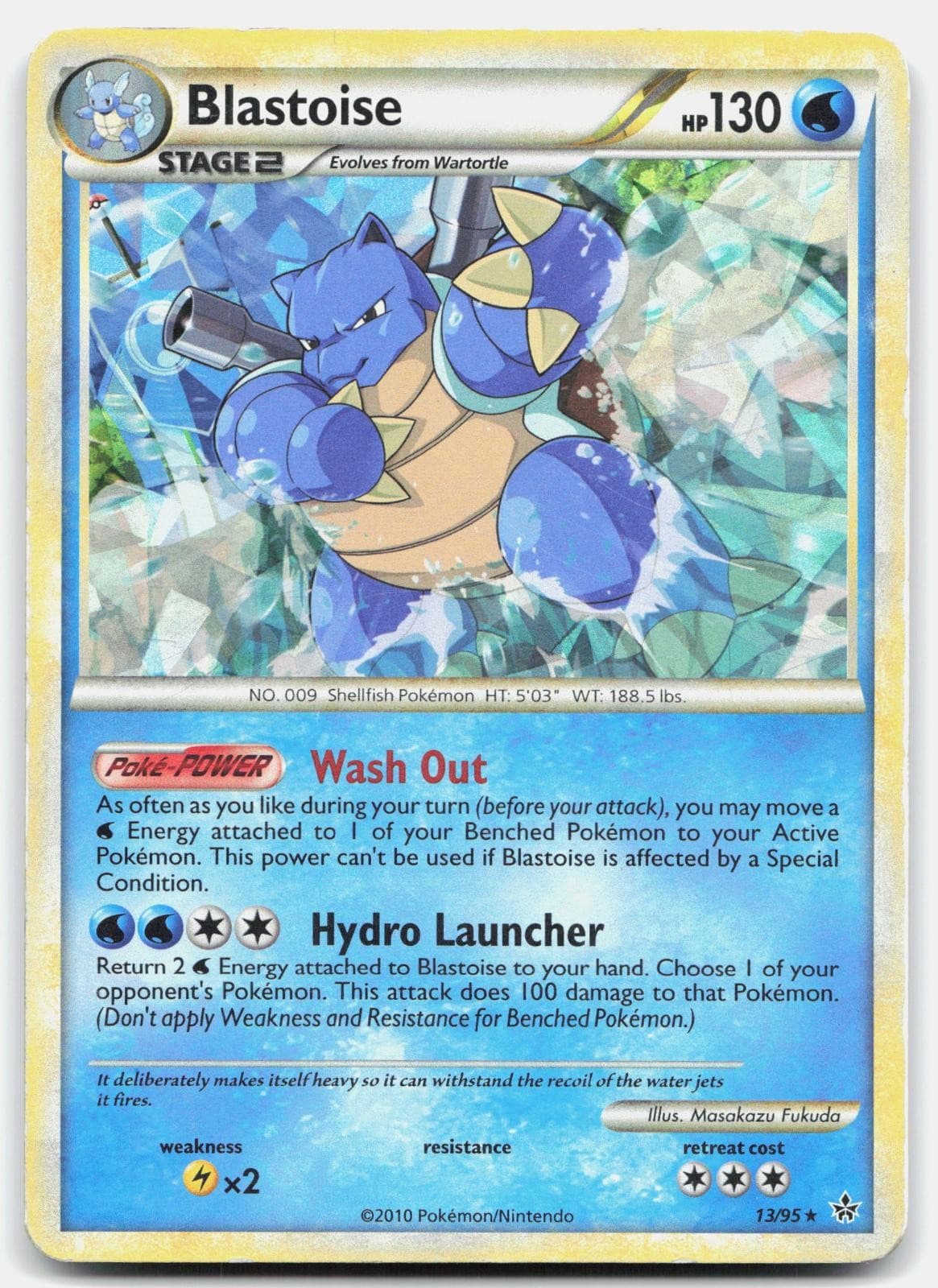 Blastoise 13/95 HGSS Unleashed Pokemon HP
