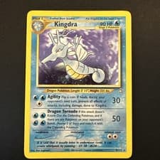 Pokémon TCG Kingdra Neo Genesis Holo Rare Card 8/111 Half Swirl.