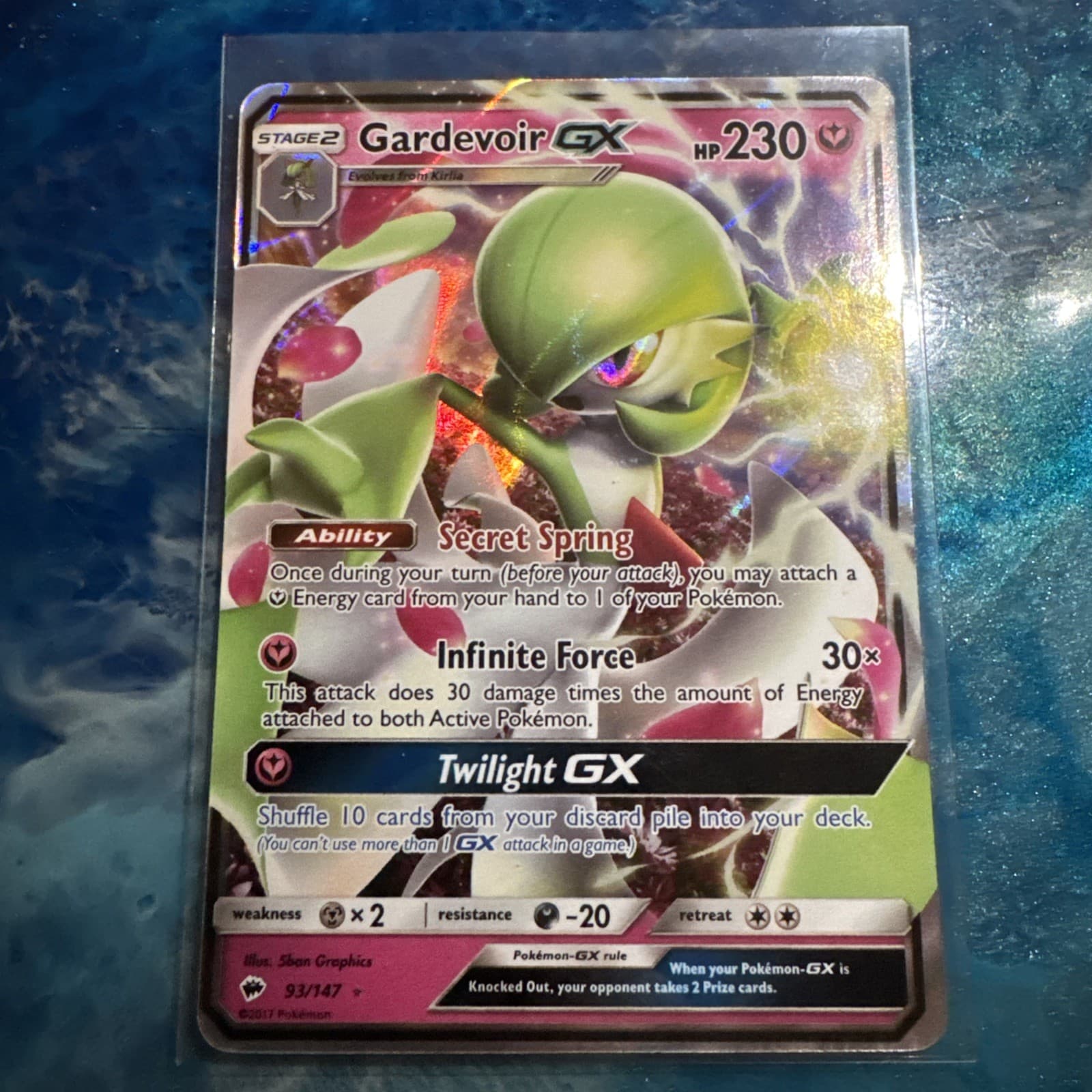 Gardevoir GX 93/147 Sm-Burning Shadows Ultra Rare Holo Full Art NM