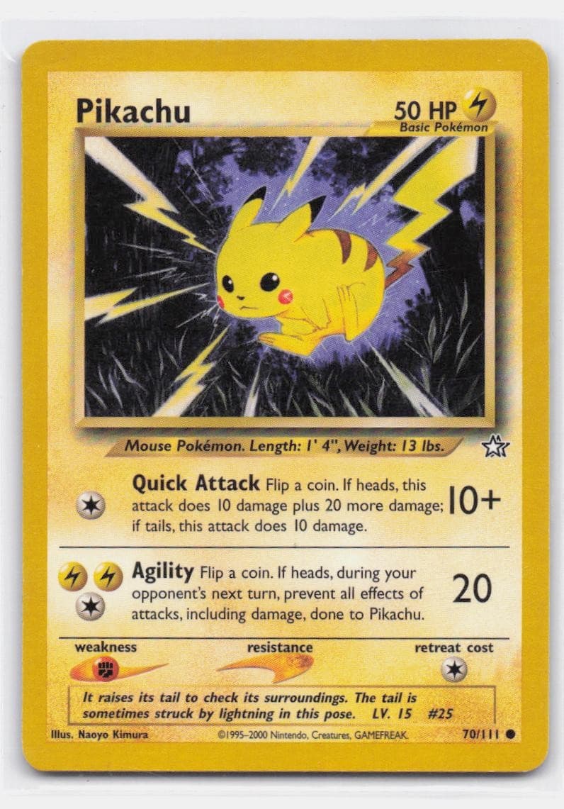 PIKACHU 70/111 COMMON NEO GENESIS POKEMON