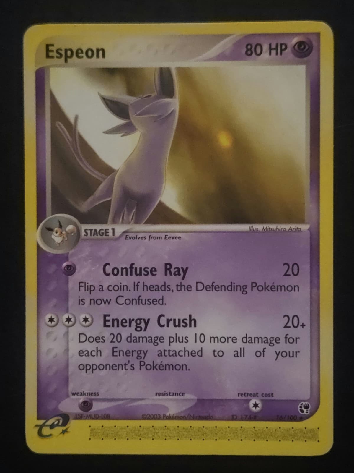 Pokemon Espeon, EX Sandstorm, 16/100