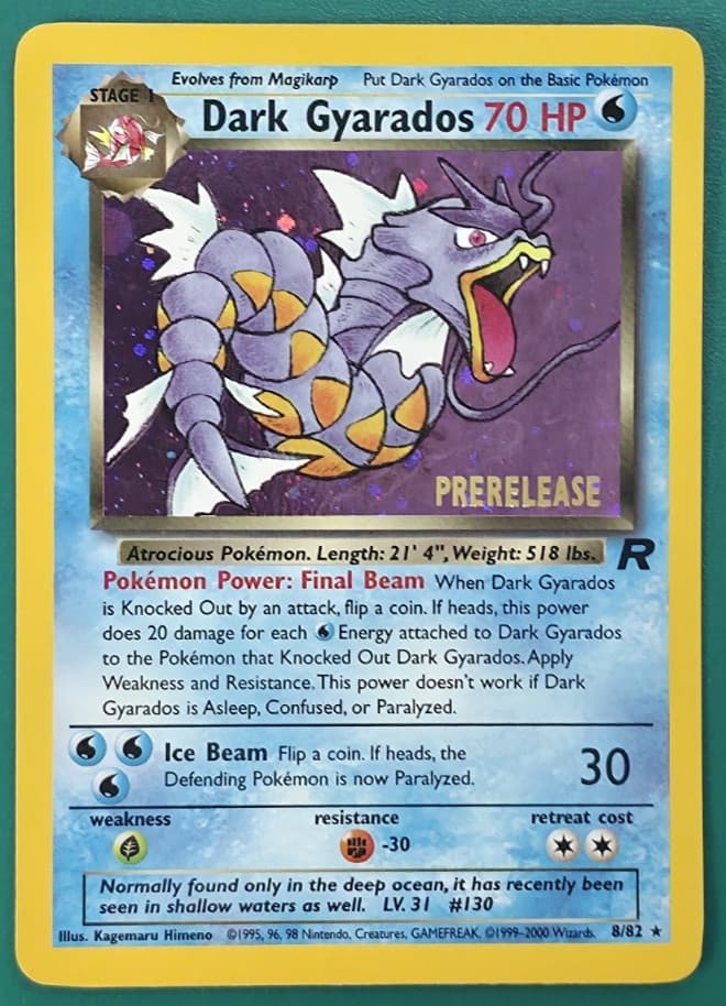 Dark Gyarados 8/82 Prerelease Stamped Holo Pokémon Team Rocket MP