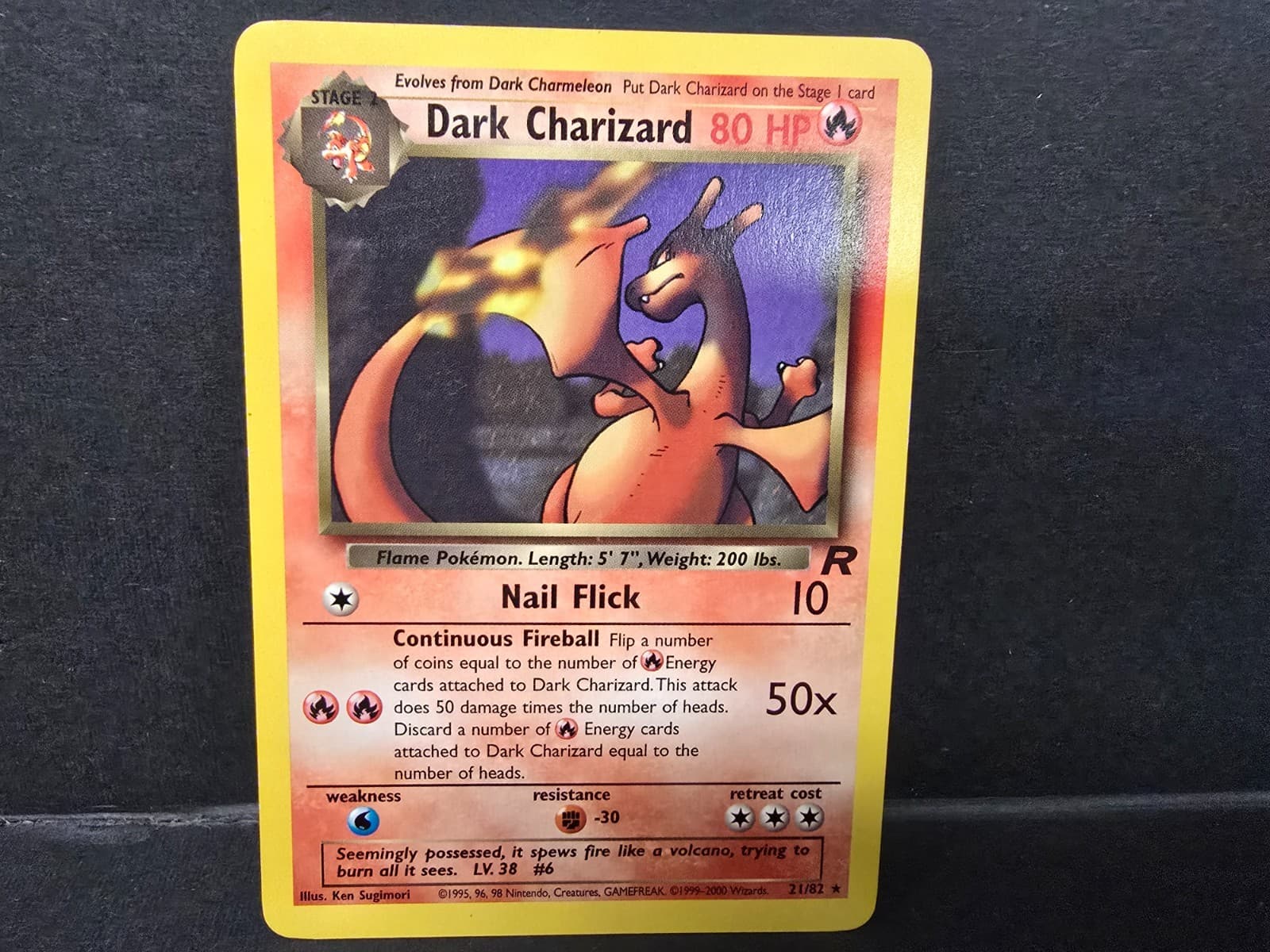 Pokemon TCG 2000 Dark Charizard Non Holo Team Rocket 21/82