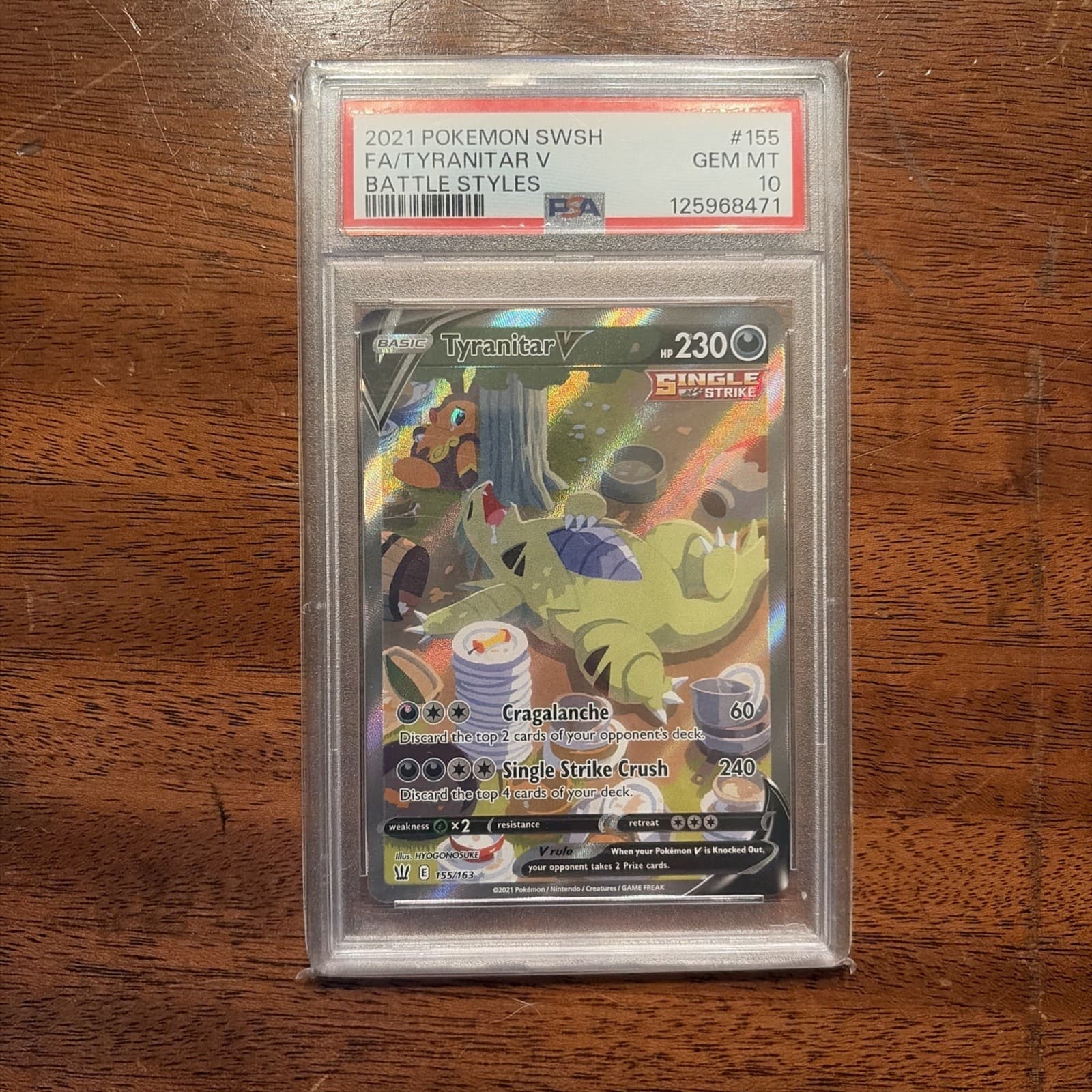 Tyranitar V (Alternate Full Art) 155/163 Swsh05: Battle Styles Holo PSA 10