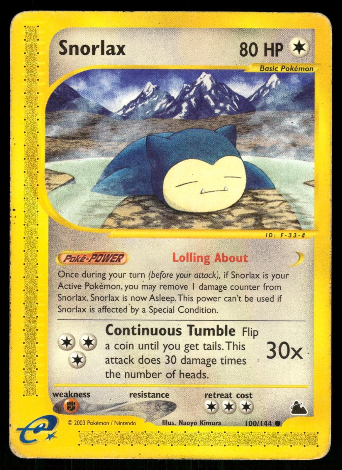 Snorlax 100/144 Common Skyridge Pokemon MP