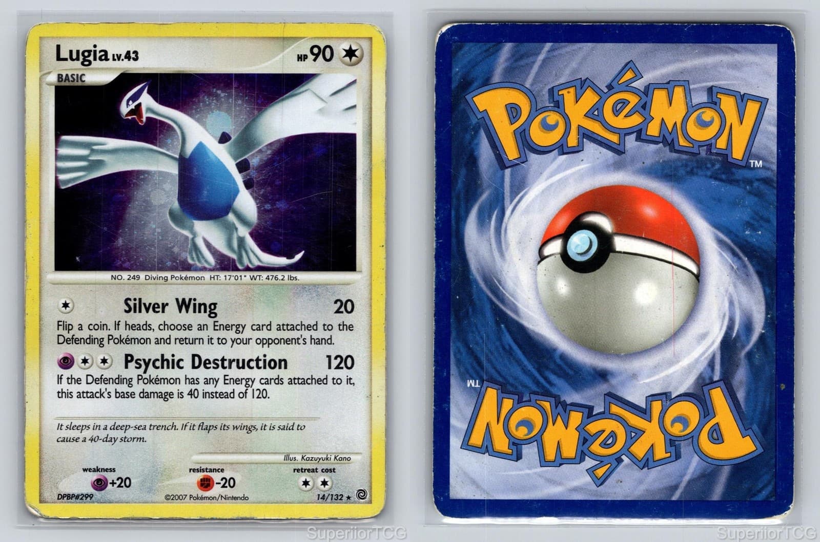 Lugia 14/132 Holo Rare Secret Wonders Pokemon Heavily Played