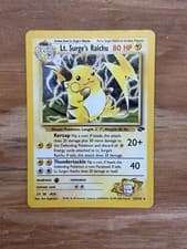 Vintage Pokemon WOTC Card Lt. Surge's Raichu Holo Rare Gym Challenge 11/132