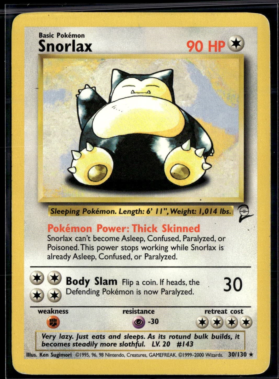Snorlax Rare Base Set 2 030/130 LP