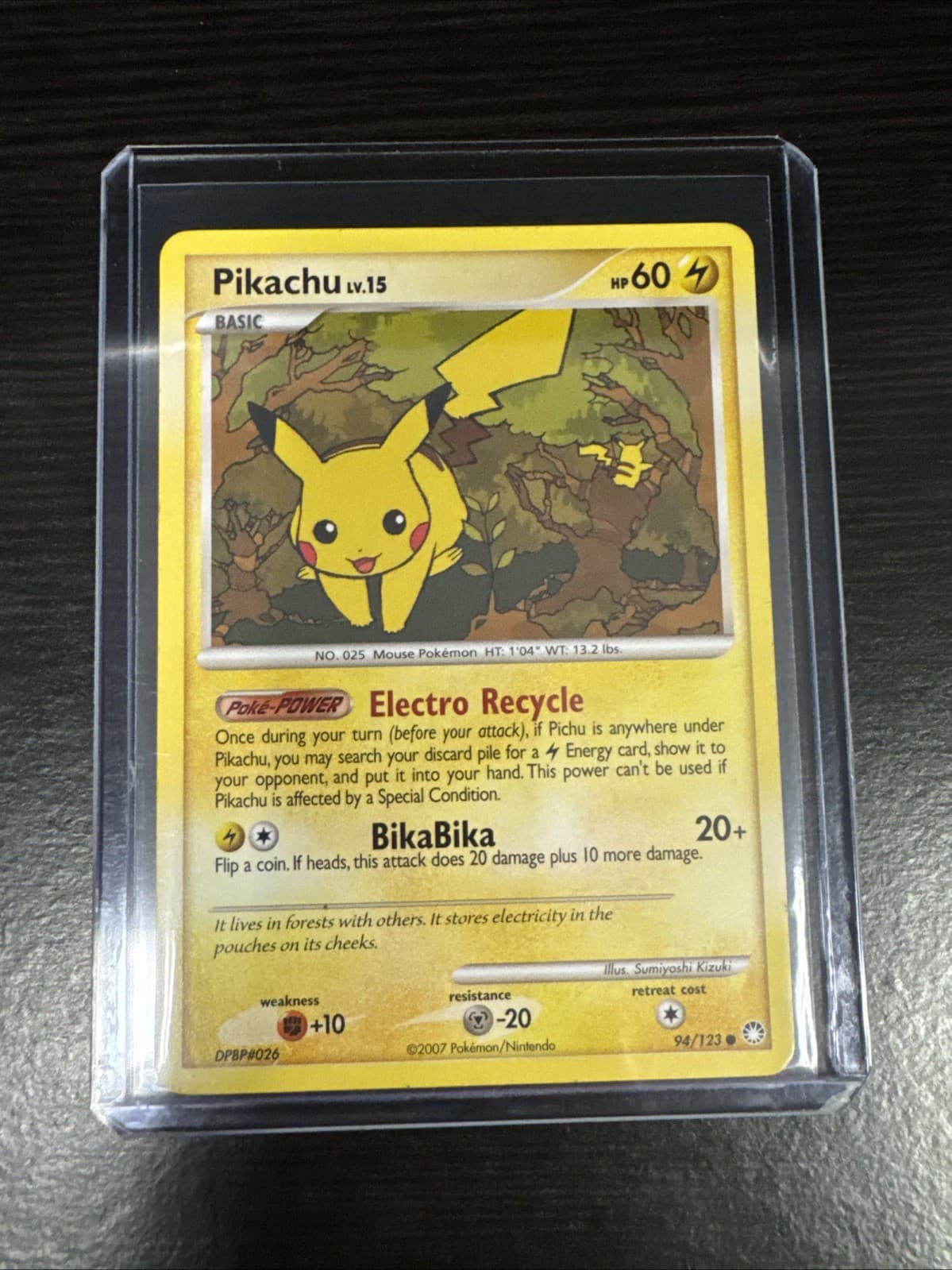 2007 Pokemon Diamond & Pearl Mysterious Treasures Pikachu #94/123