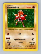 Hitmonchan 007/102 Base Set Shadowless Near Mint Holo Rare Pokemon 1999