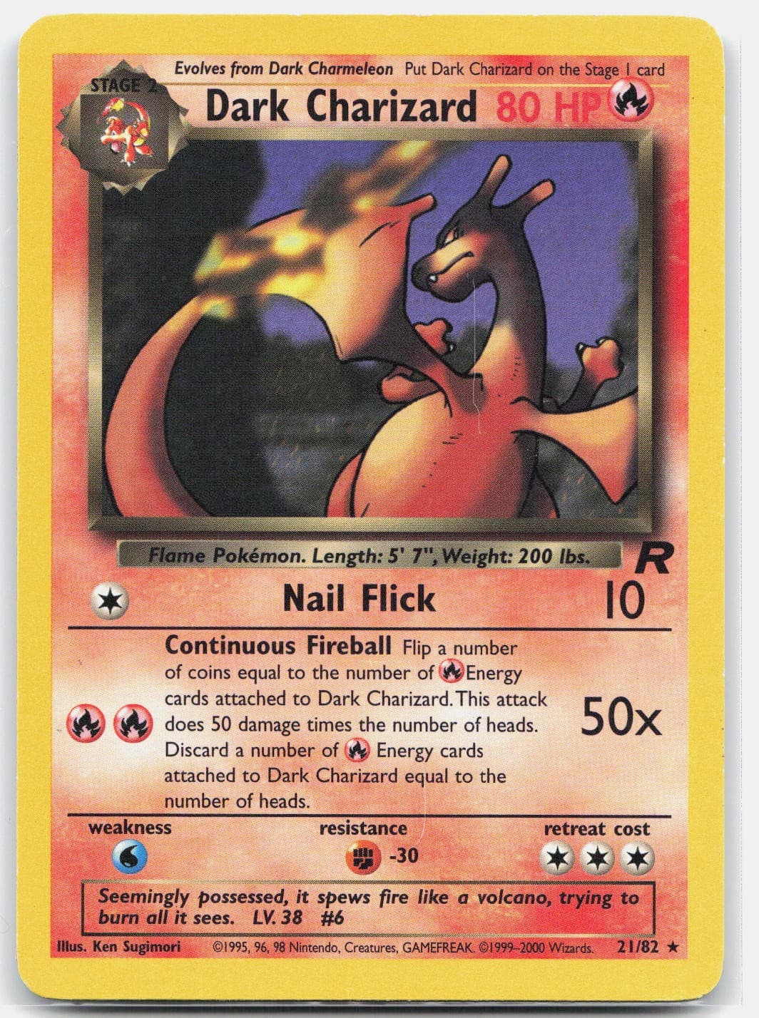 Dark Charizard (21) Unlimited Rare Team Rocket 21/82 LP
