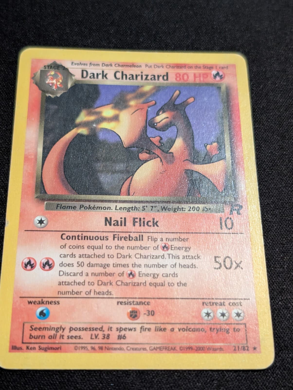 Dark Charizard 21/82  - Team Rocket - Non Holo Pokemon Card - MP-HP