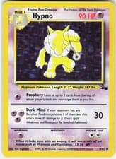 Pokemon Hypno 8/62 Rare Fossil Pokemon Unlimited Holo Lightly Played a