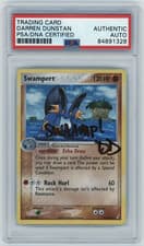 PSA Signed Darren Dunstan Pokemon Swampert 27/100 EX Crystal Guardians