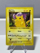 Pokemon TCG - Pikachu 58/102 Base Set Shadowless Red Cheeks, Vintage 1999 NM LP