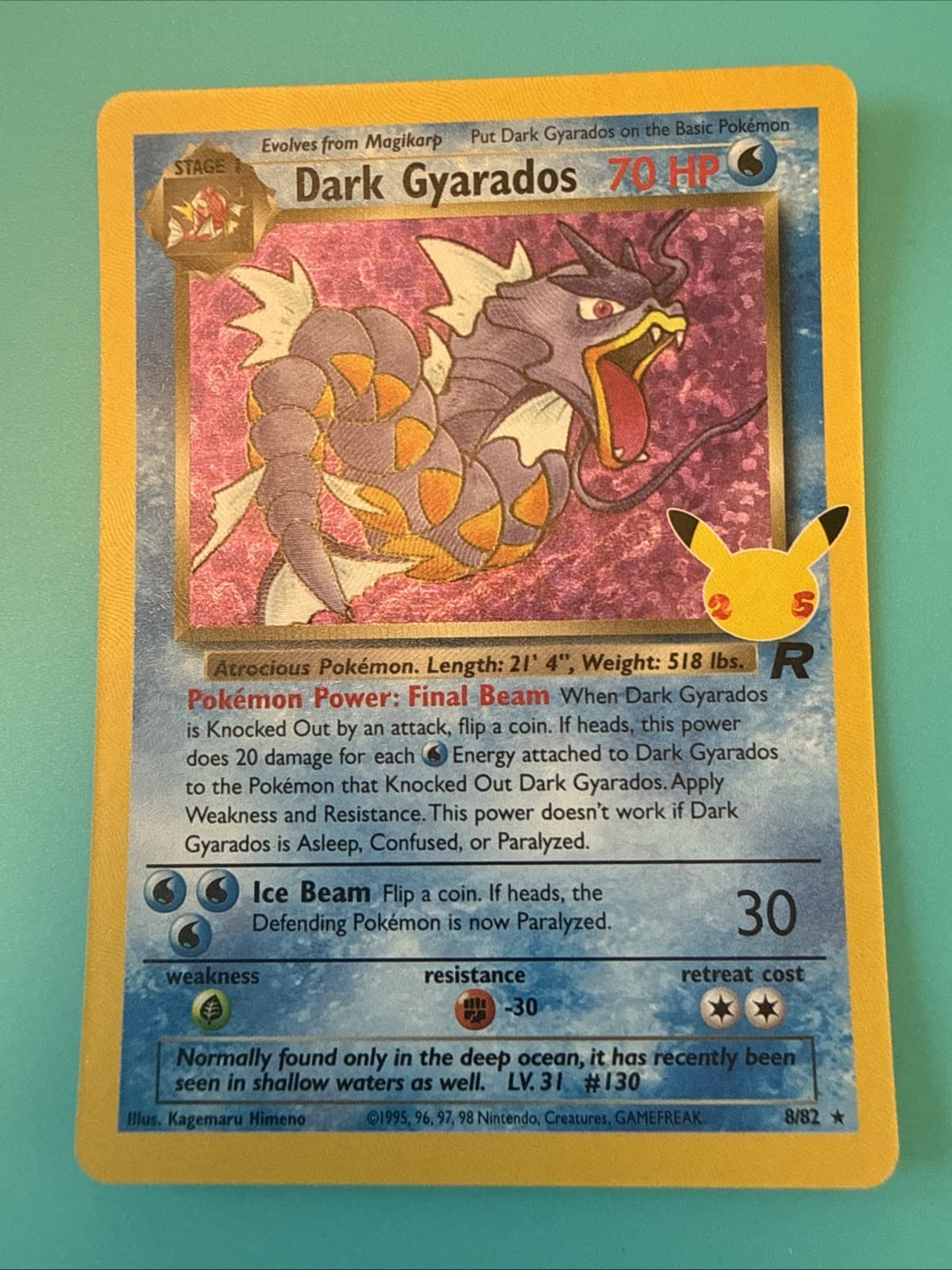 Dark Gyarados 8/82 Team Rocket Holo Rare Unlimited English 70 HP