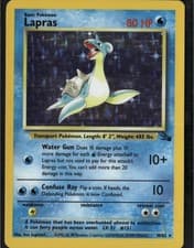 Lapras 10 Holo Rare Fossil 10/62 Water Unlimited Pokemon Card