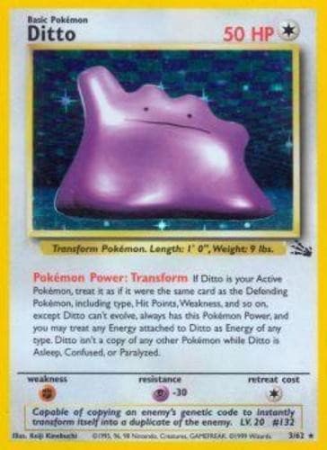 Heavy Play x 1 Ditto - 3/62 - Holo Rare - Unlimited Edition Fossil - Unlimited E