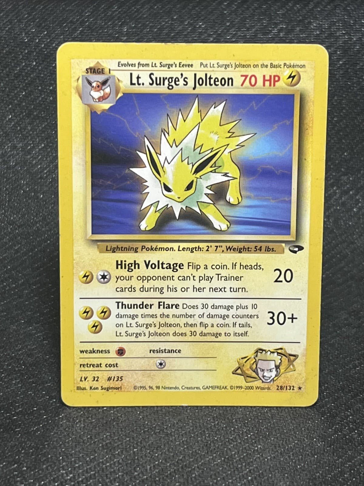 Pokemon: Lt. Surge's Jolteon #28/132 Rare Non-holo Gym Challenge 2000 - MP