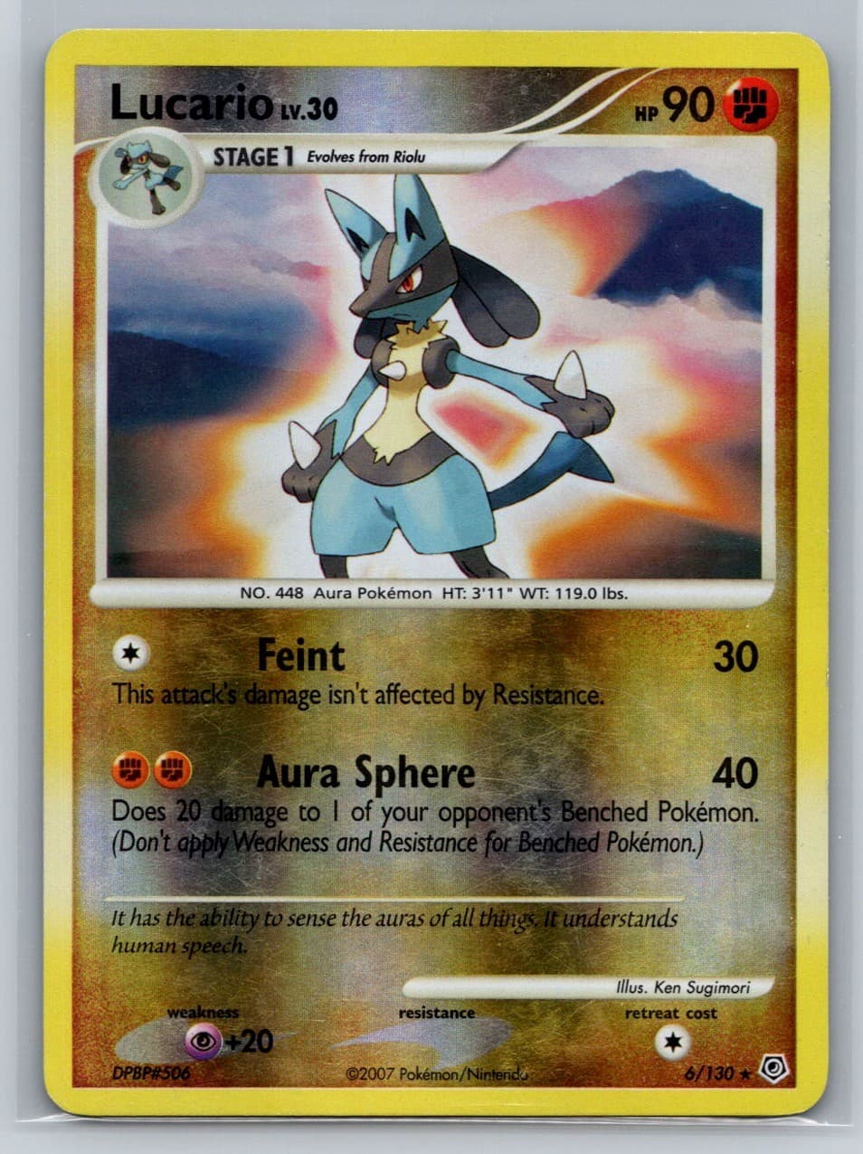 Lucario Reverse Holo 6/130 - DP Diamond and Pearl MP