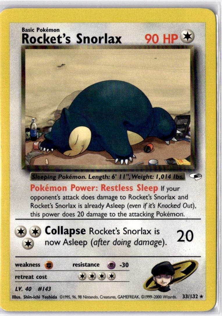 Rocket's Snorlax Rare Gym Heroes 033/132 LP