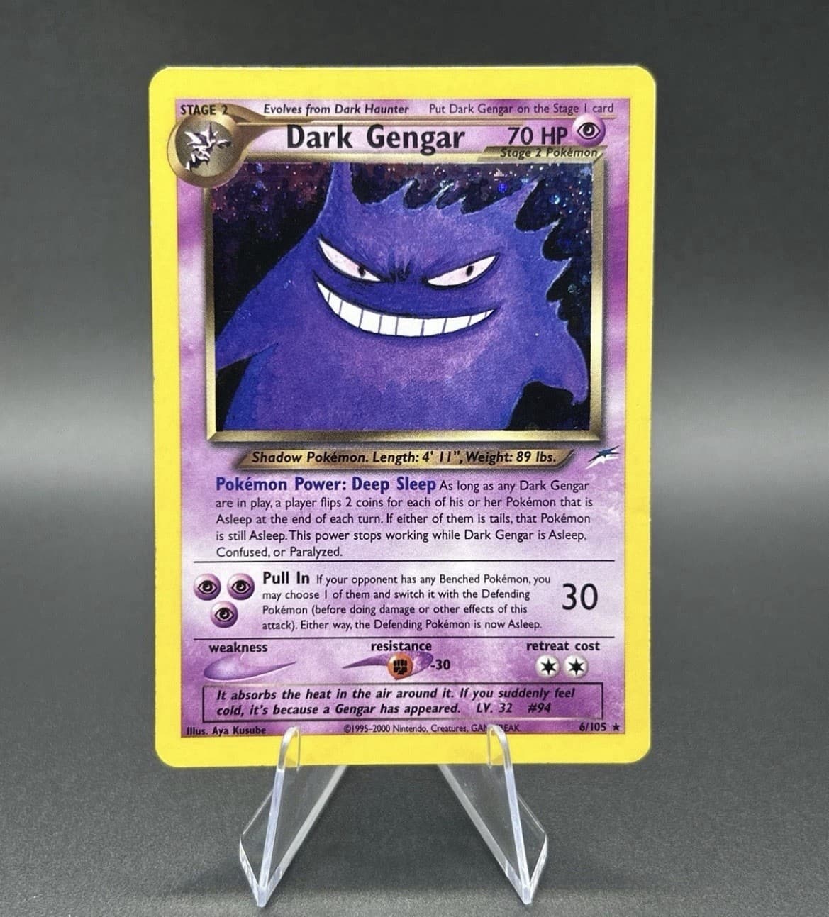 MP Dark Gengar 6/105 Holo Neo Destiny Pokemon Card Altered