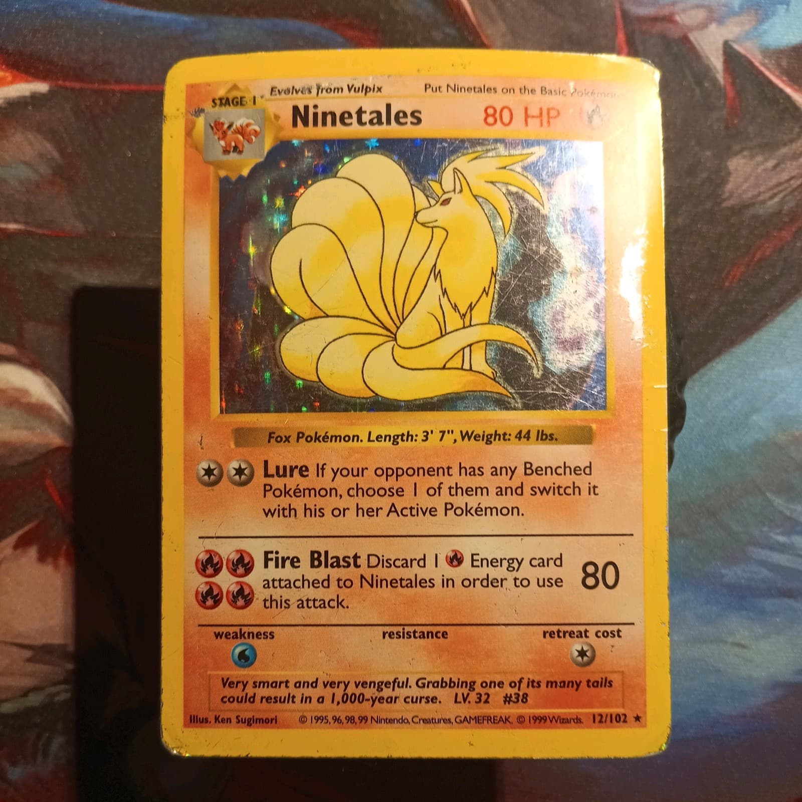 Ninetales Holo Shadowless Base Set 12/102