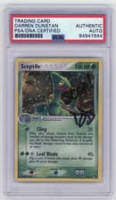 PSA Signed Darren Dunstan 2004 Pokemon Sceptile Holo Pop Series 1 4/17