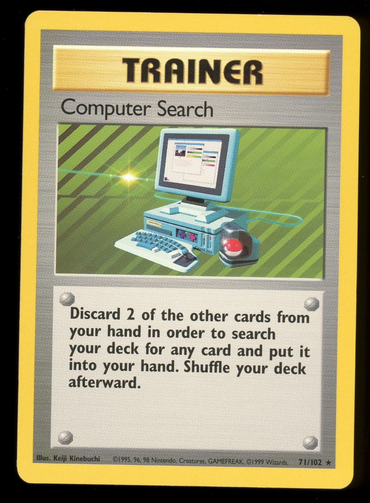 Computer Search - 71/102 - Pokemon Base Set Shadowless Rare Card LP/NM