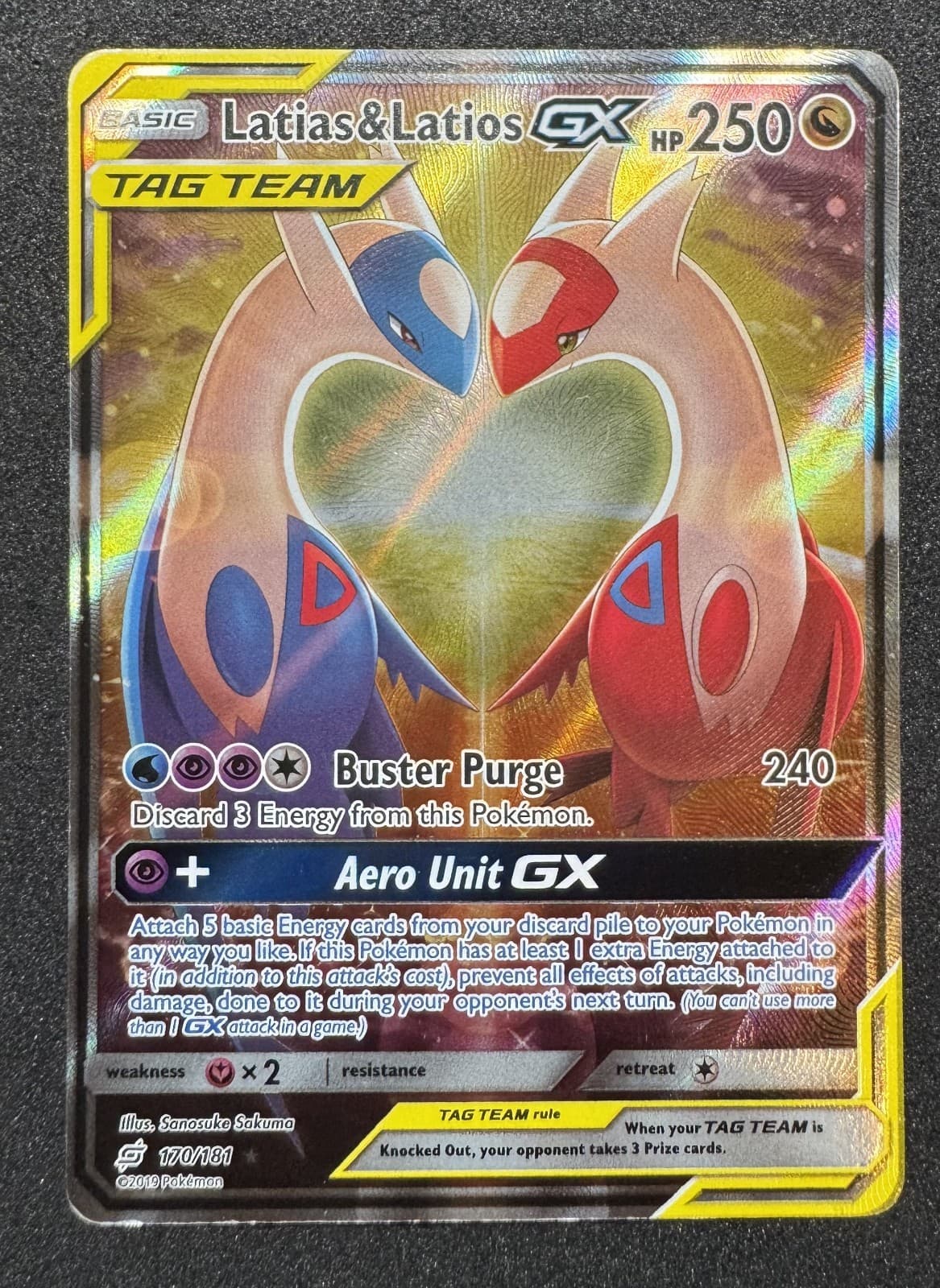 Latias & Latios Sun and Moon GX (Alternate Full Art) 170/181 SM-Team Up Holo LP