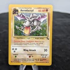 Pokemon Aerodactyl 1/62 Fossil Holo Rare Unlimited 1999 WotC TCG Eng LP✨