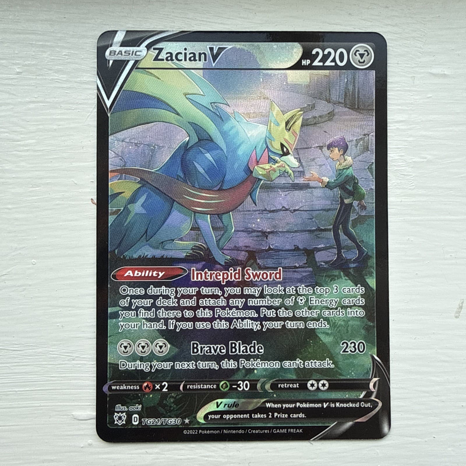 Zacian V TG21/TG30 Swsh10: Astral Radiance Trainer Gallery Holo