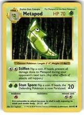 Unlimited Metapod 54/102 Common Base Set Shadowless Pokemon LP