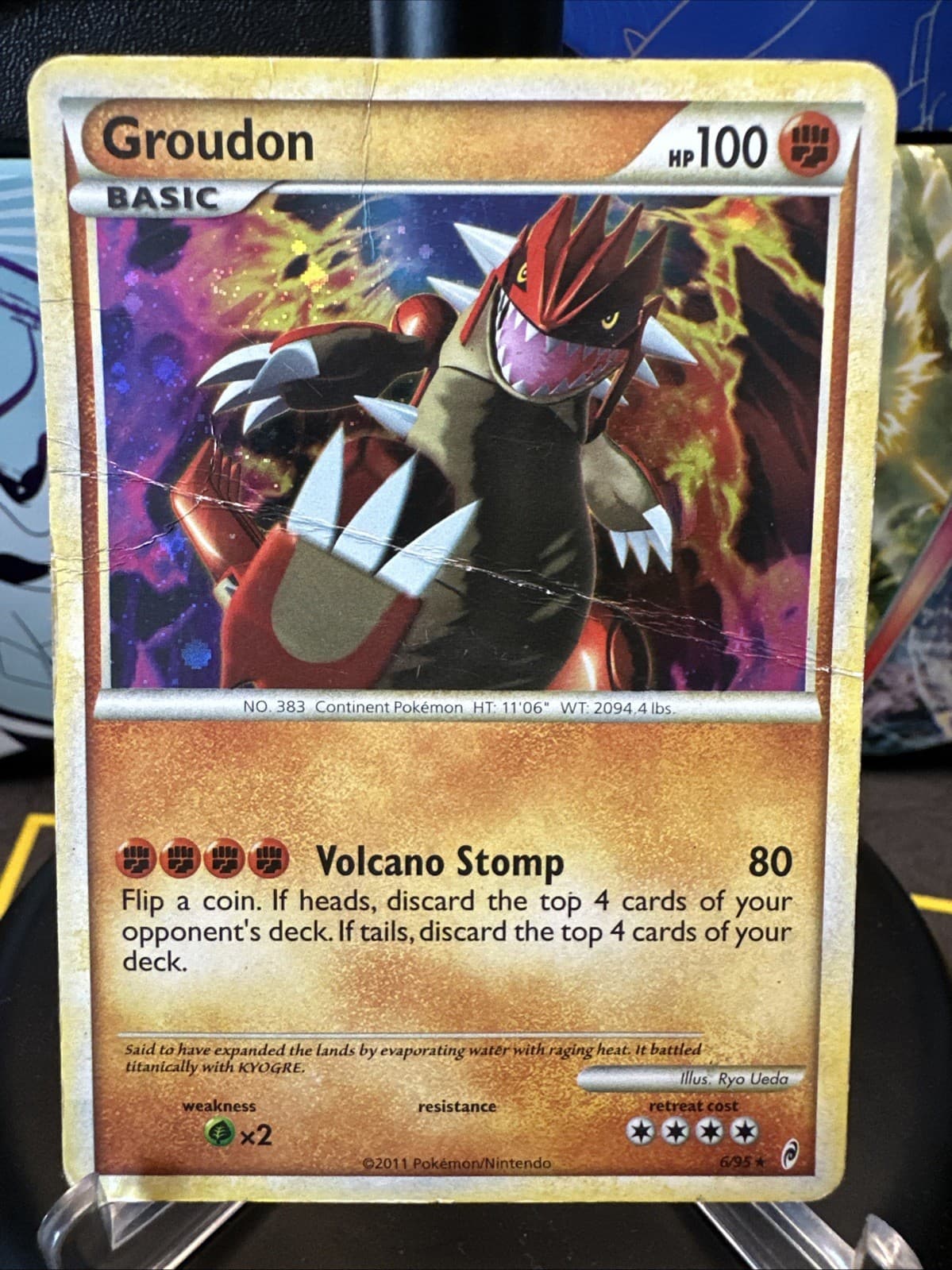 Groudon 6/95 SWIRL Call Of Legends Holo Rare