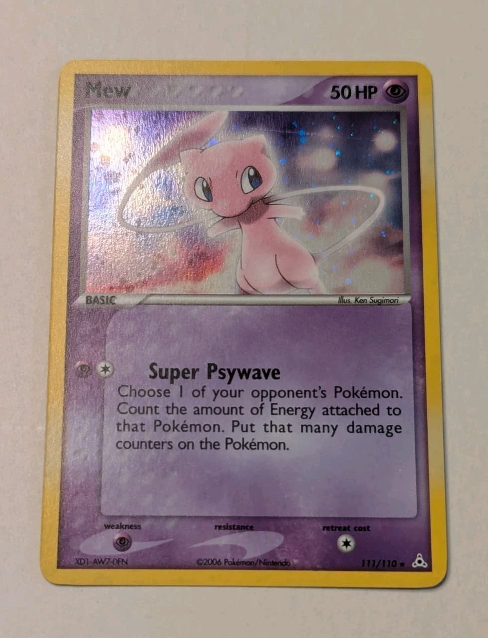 Pokemon Mew 111/110 Holo EX Holon Phantoms MP Card