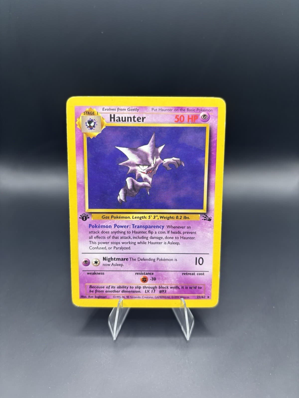 Haunter [1st Edition] 21/62 Non-holo Rare Fossil Pokemon - MP+