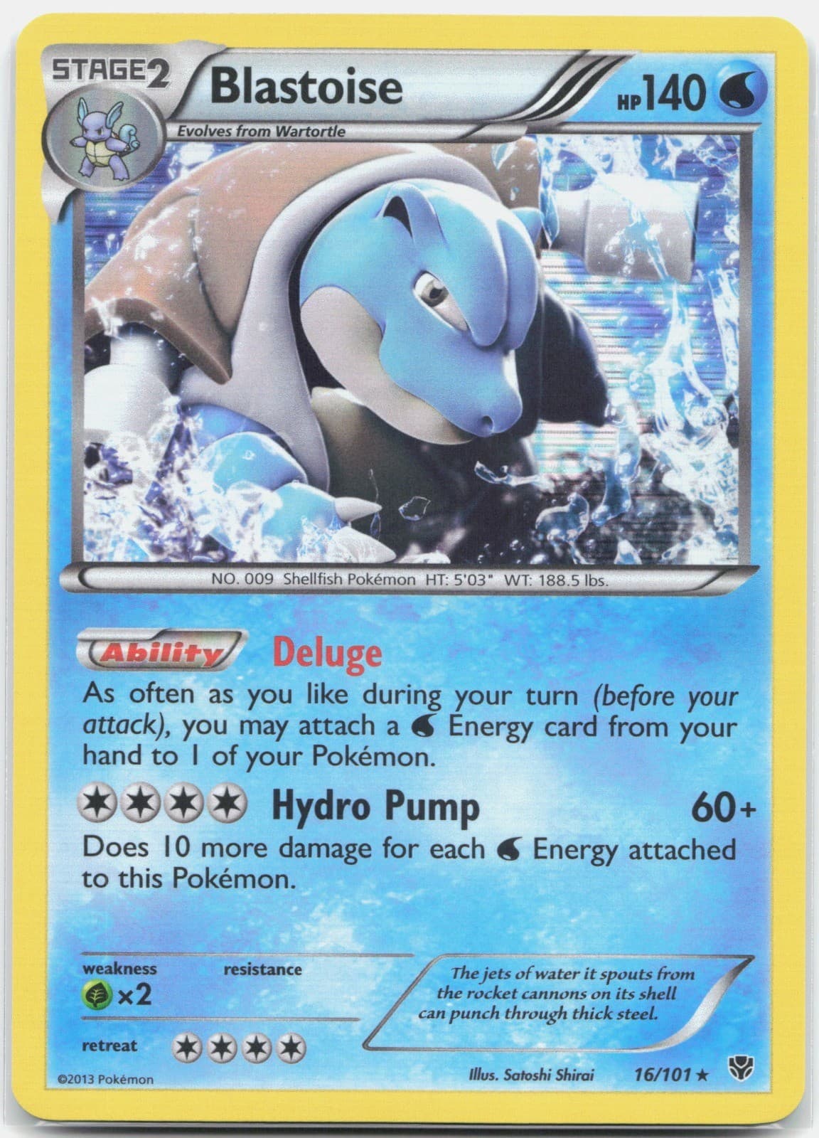 Blastoise Holo Rare Plasma Blast PLB Water 16/101 2013 MP